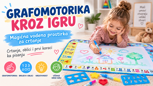 Magična vodena prostirka za crtanje kao zabavan način za razvoj grafomotorike, kreativnosti i učenje kroz igru.