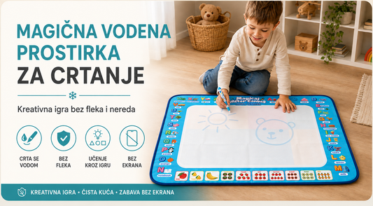 Magična vodena prostirka za crtanje – kreativna dečija igra bez fleka i ekrana