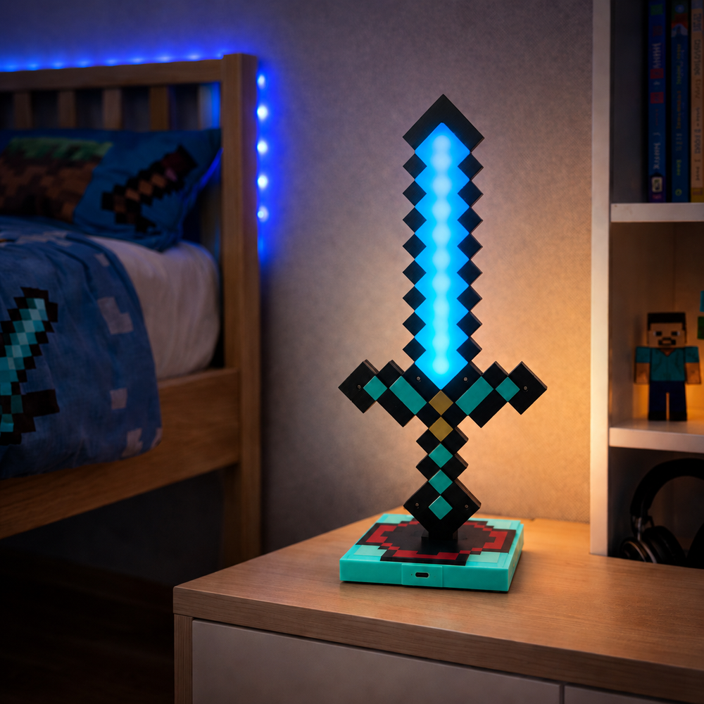 LED Pixel Mač sa Postoljem – Lampa i Igračka
